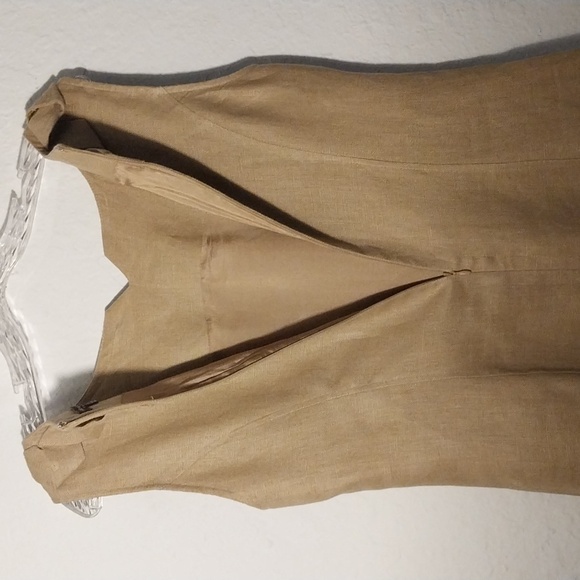 ADRIANNE PAPPELL Dress Sheath Linen Tan Sleeveless Size 4 - Picture 10 of 15